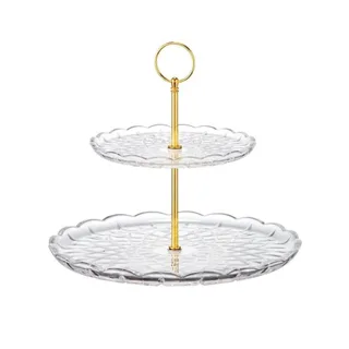 Milan 2 Tiered Cake Stand Clear