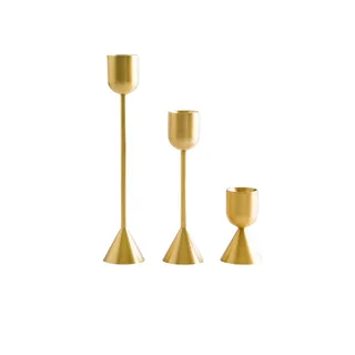 Gold Candlestick Holders Trio Pack