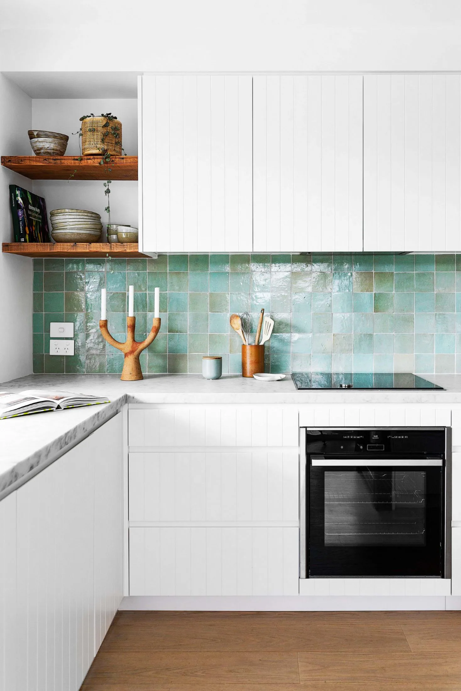 Kitchen with zellige tile splashback