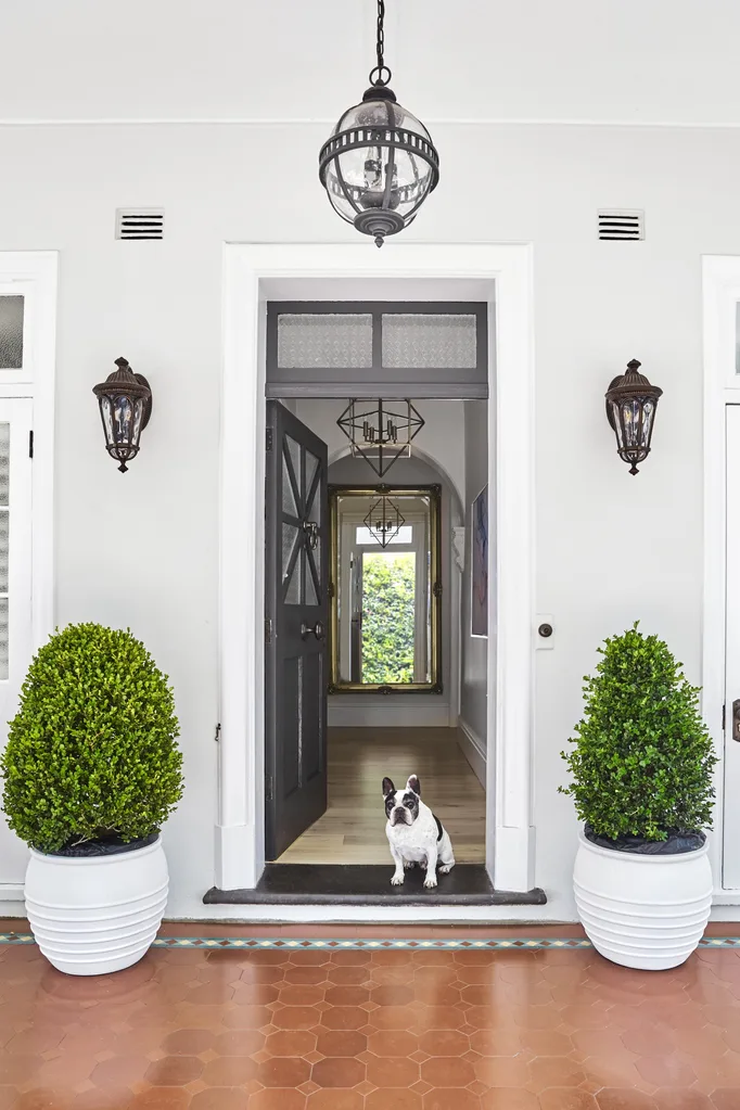 cottage black front door