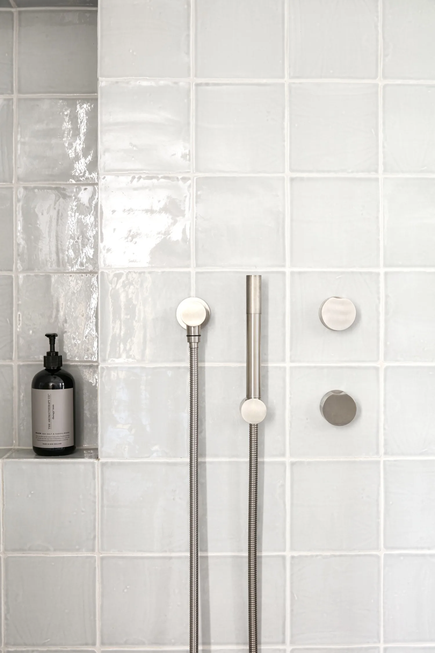 square light grey shower tiles