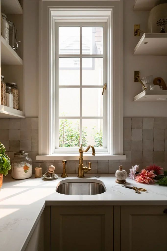 Small kitchen sink in a butler's pantry in a Vancouver Island home.