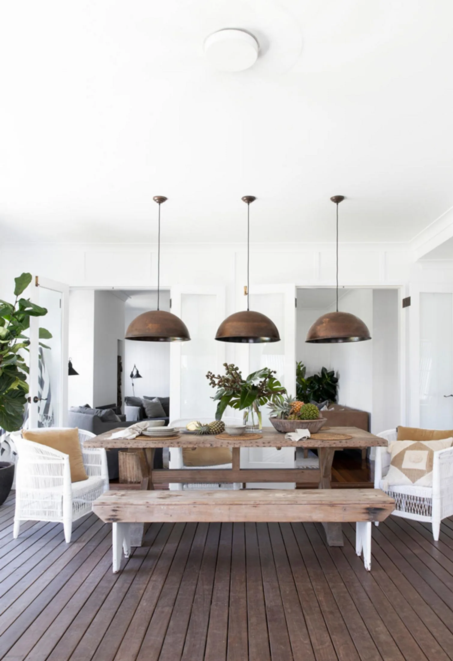 alfresco dining area with lighting