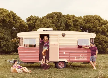 Michael and Carlene’s latest vintage caravan reno is everything we’d been yearning for