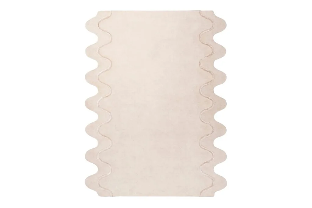 Tippy scalloped wool rug in Cream Miss Amara