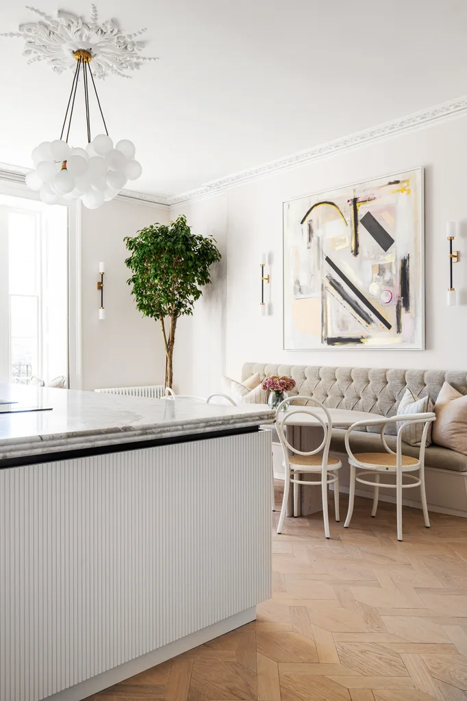 kitchen cabinetry with fluted door details