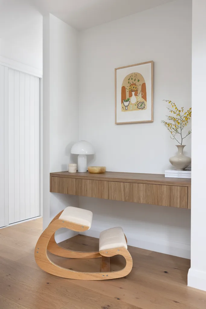 study nook with floating bench