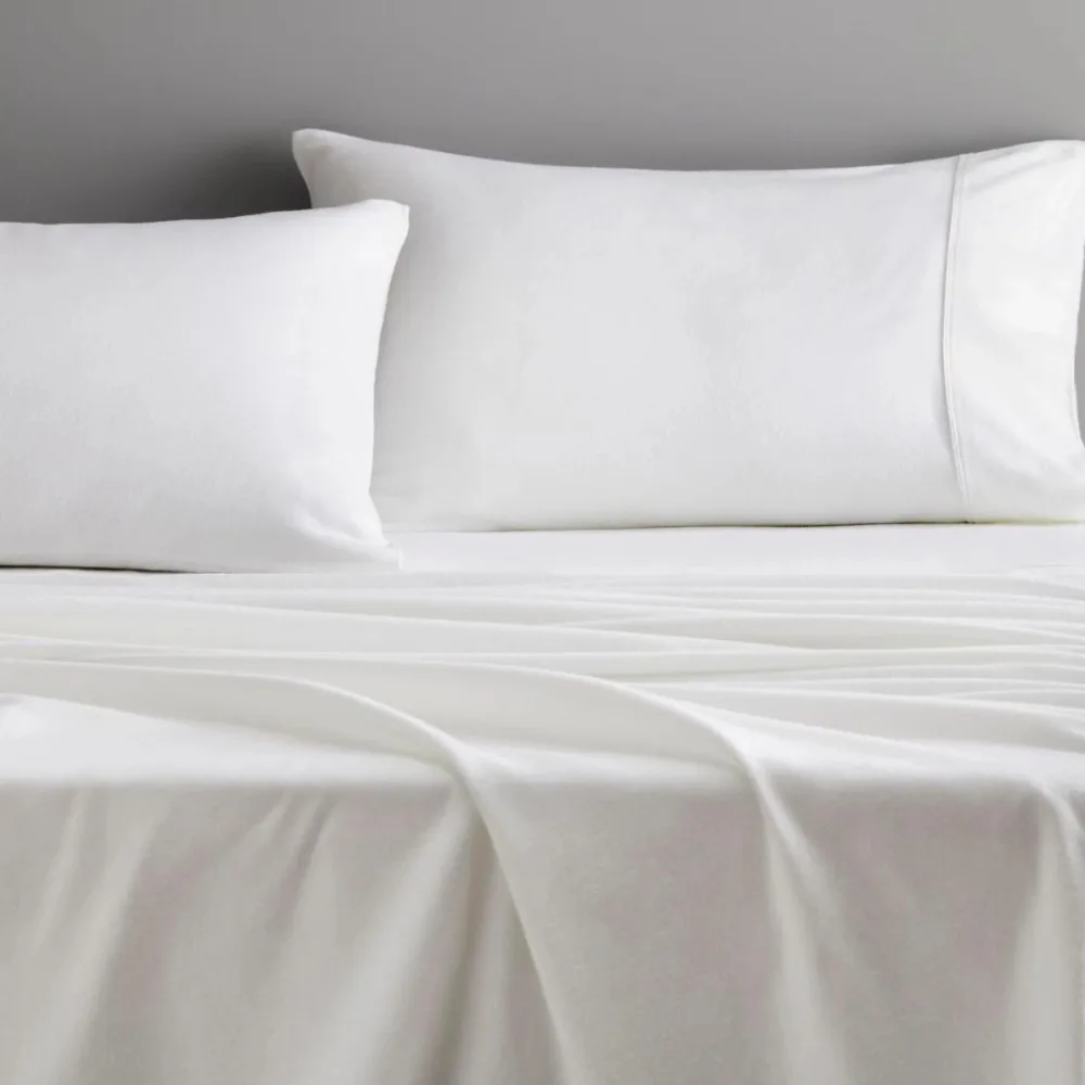 White flannelette sheet set by Sheridan