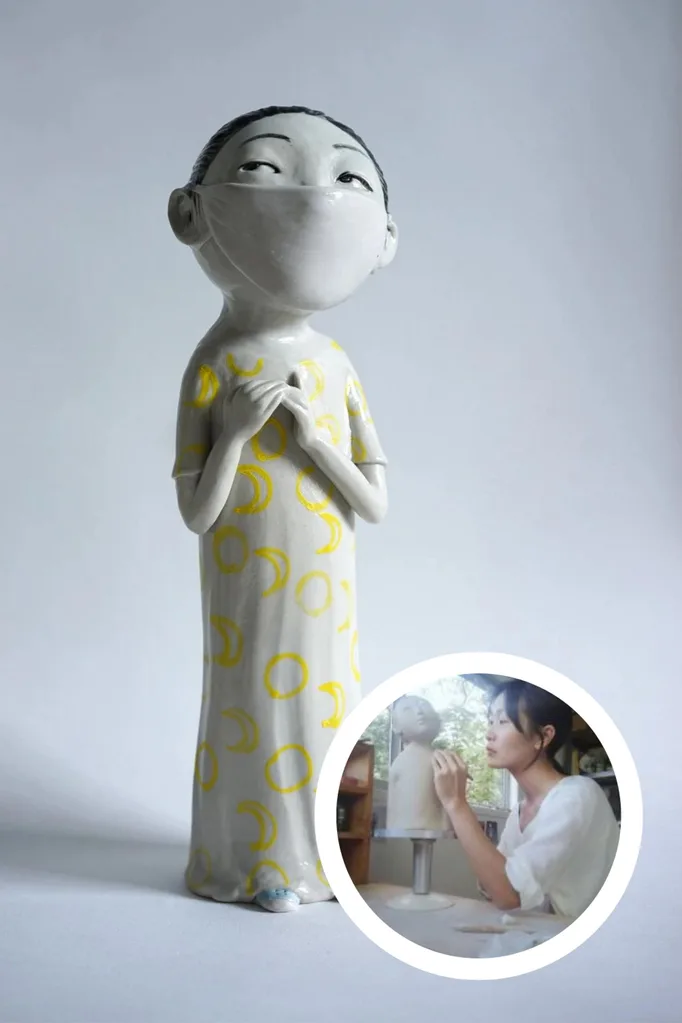 Dai Li artist and her ceramic work, Social Distancing #3