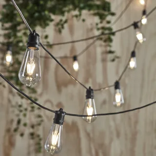 LED vintage style outdoor festoon lights (20 metres), Temple & Webster