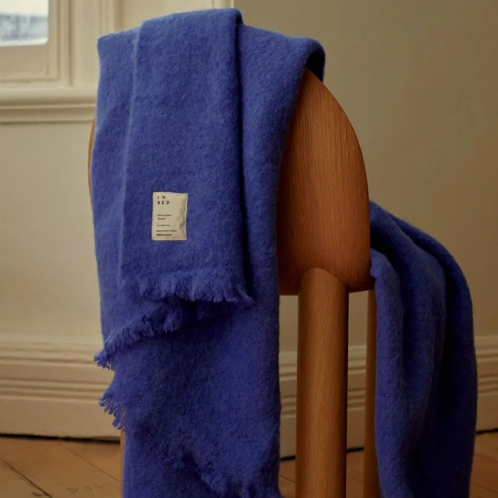 Blue alpaca throw