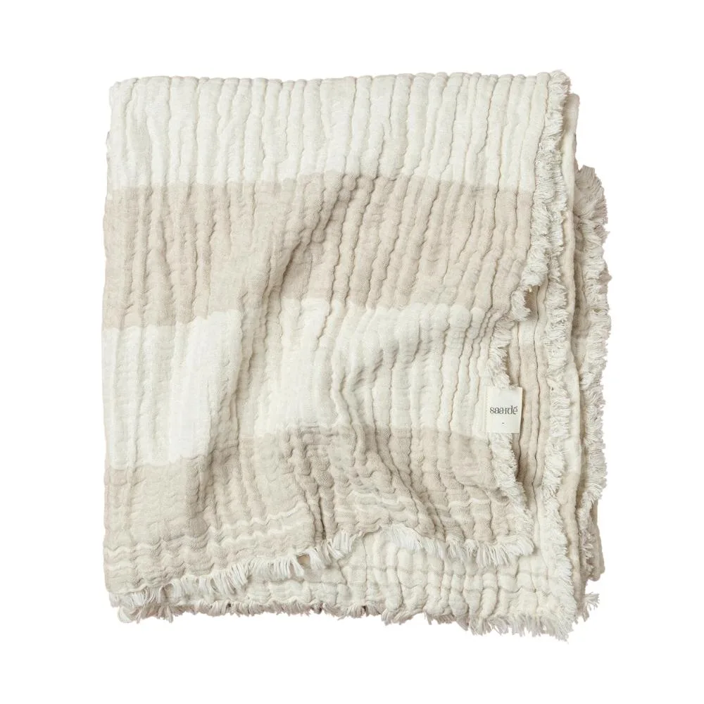 Crinkle cotton and linen throw