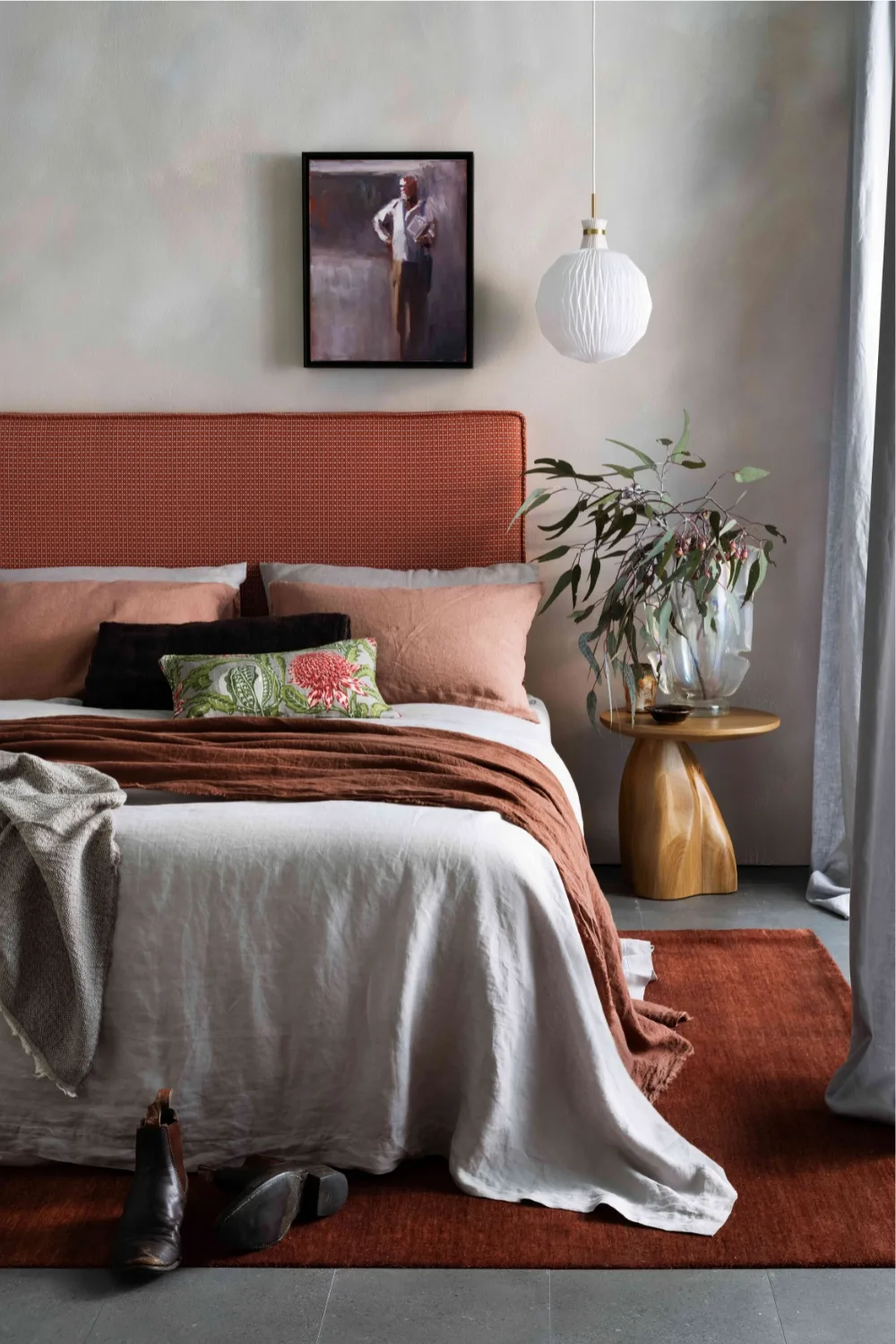 Autumn and Australiana inspired master bedroom