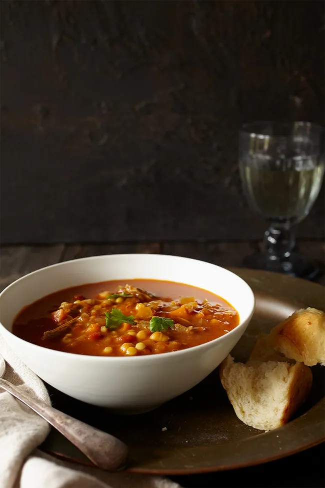 Moroccan lamb and pearl cous cous stew