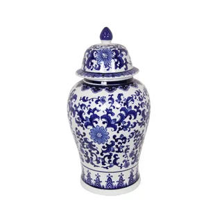 Temple & Webster Blue Willow Ceramic Ginger Jar