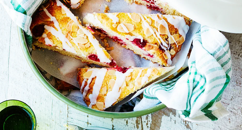 Almond-iced raspberry scones Recipe | Home Beautiful