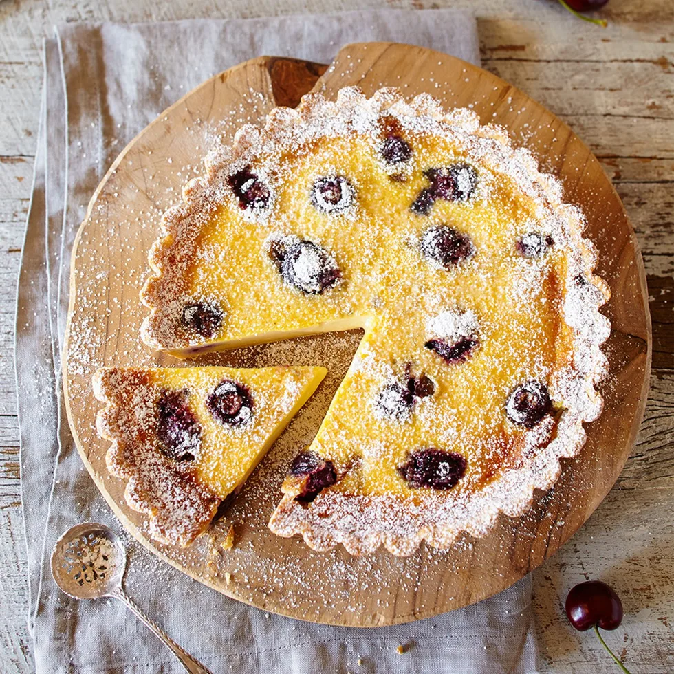 cherry custard tart