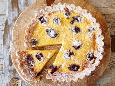 cherry custard tart