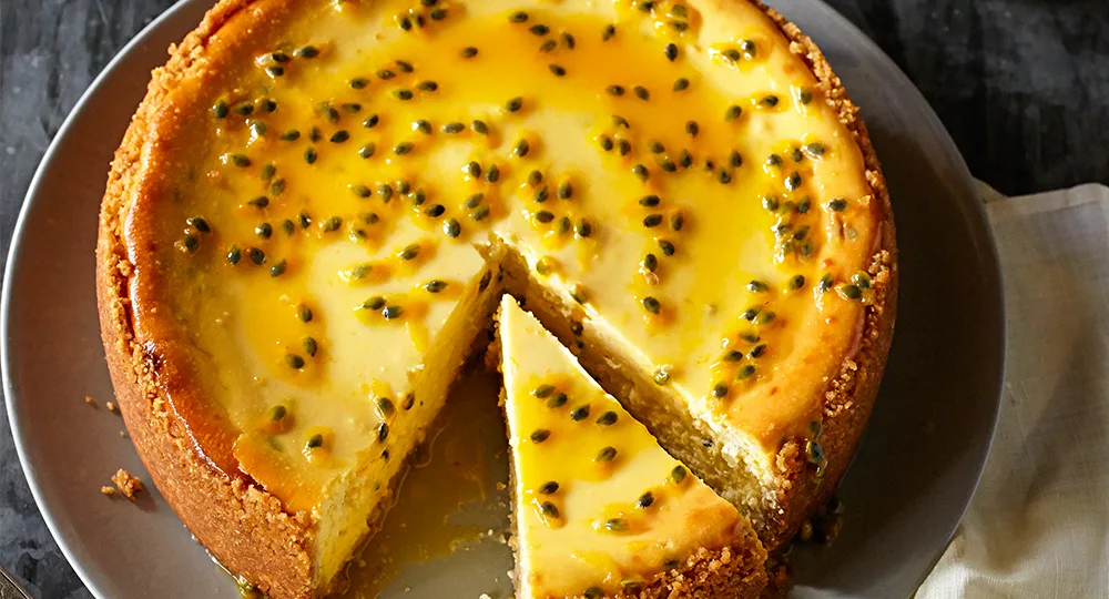 Baked ricotta passionfruit cheesecake Recipe | Home Beautiful