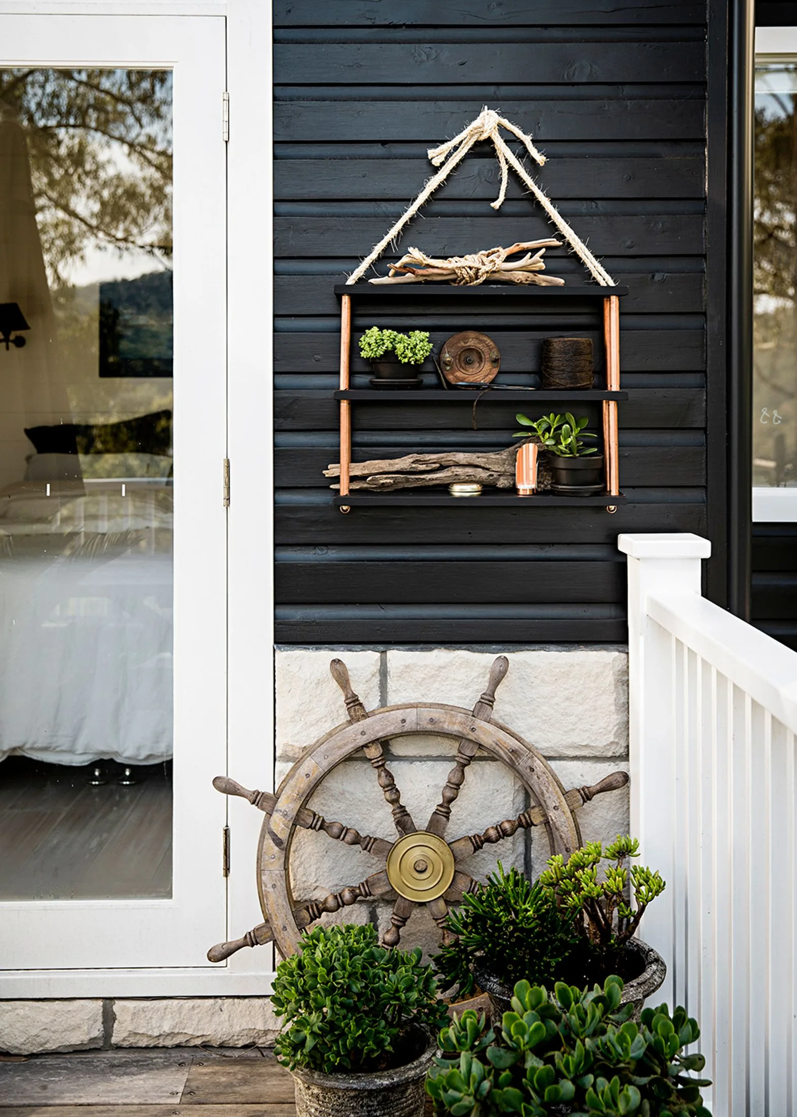 Outdoor rustic features. 