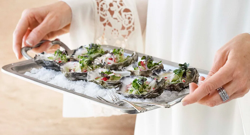 Dressed oysters with radish & cucumber salad - Home Beautiful