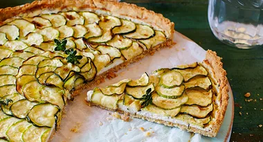 Zucchini and four cheese tart