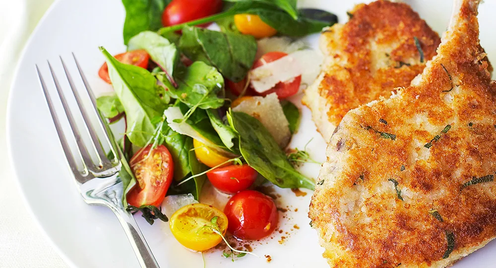 Crumbed sage & manchego pork cutlets Recipe | Home Beautiful