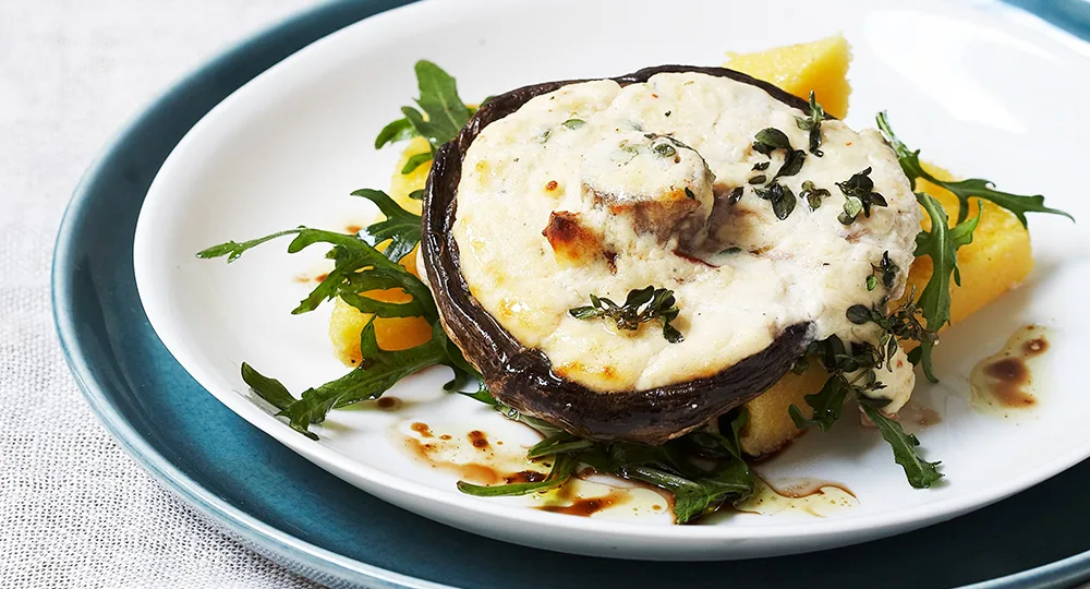 Ricotta-stuffed field mushrooms with polenta Recipe | Home Beautiful