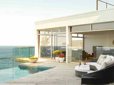 TV host Larry Emdur's oceanfront pool and expansive deck