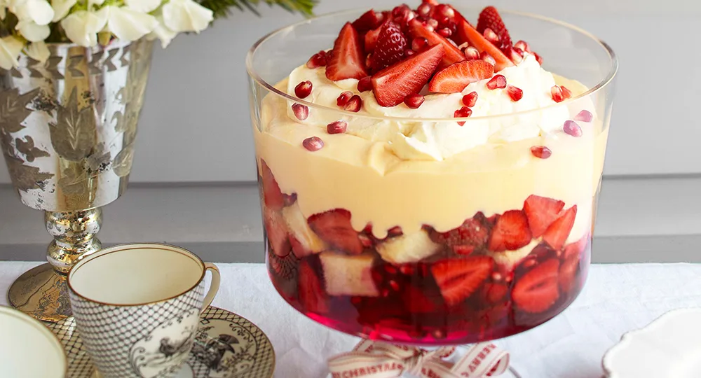 Strawberry & pomegranate trifle recipe | Home Beautiful