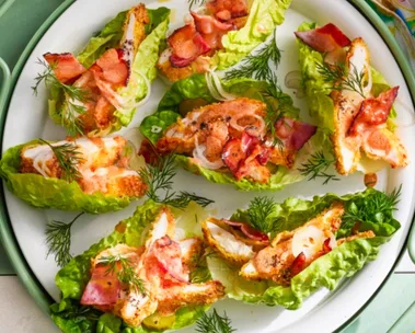 chicken lettuce cups with bacon made in air fryer
