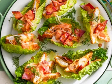 chicken lettuce cups with bacon made in air fryer