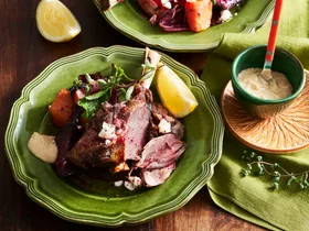 Lamb shanks with beetroot