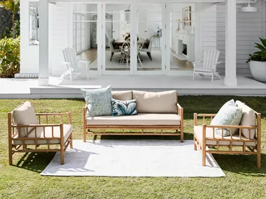 Outdoor lounge setting on sale at Temple and Webster's warehouse sale