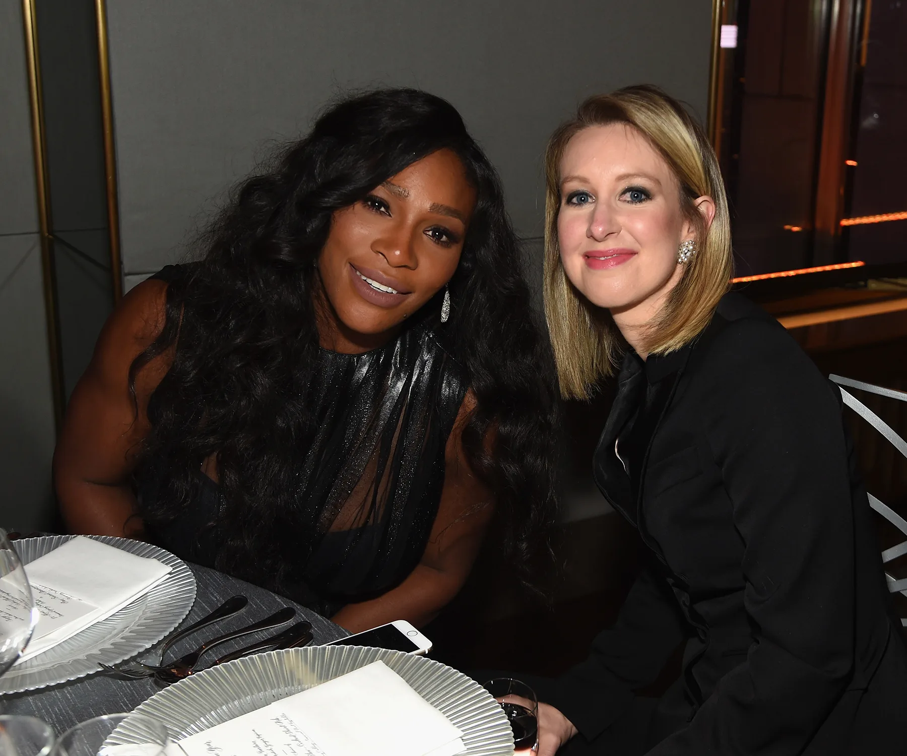 Serena Williams and Elizabeth Holmes at an event before the Theranos fraud was revealed