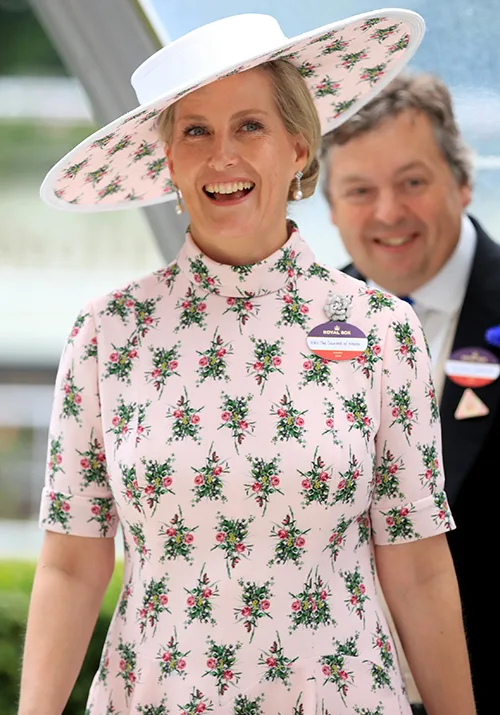 Duchess Sophie pink printed dress at Ascot 2019