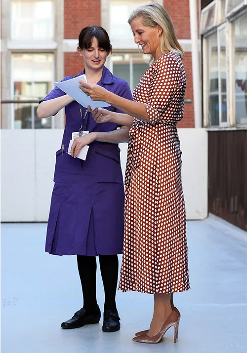 Sophie in a polka-dot dress