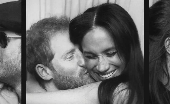 Black and white close-up of a couple embracing, sharing a joyful moment.