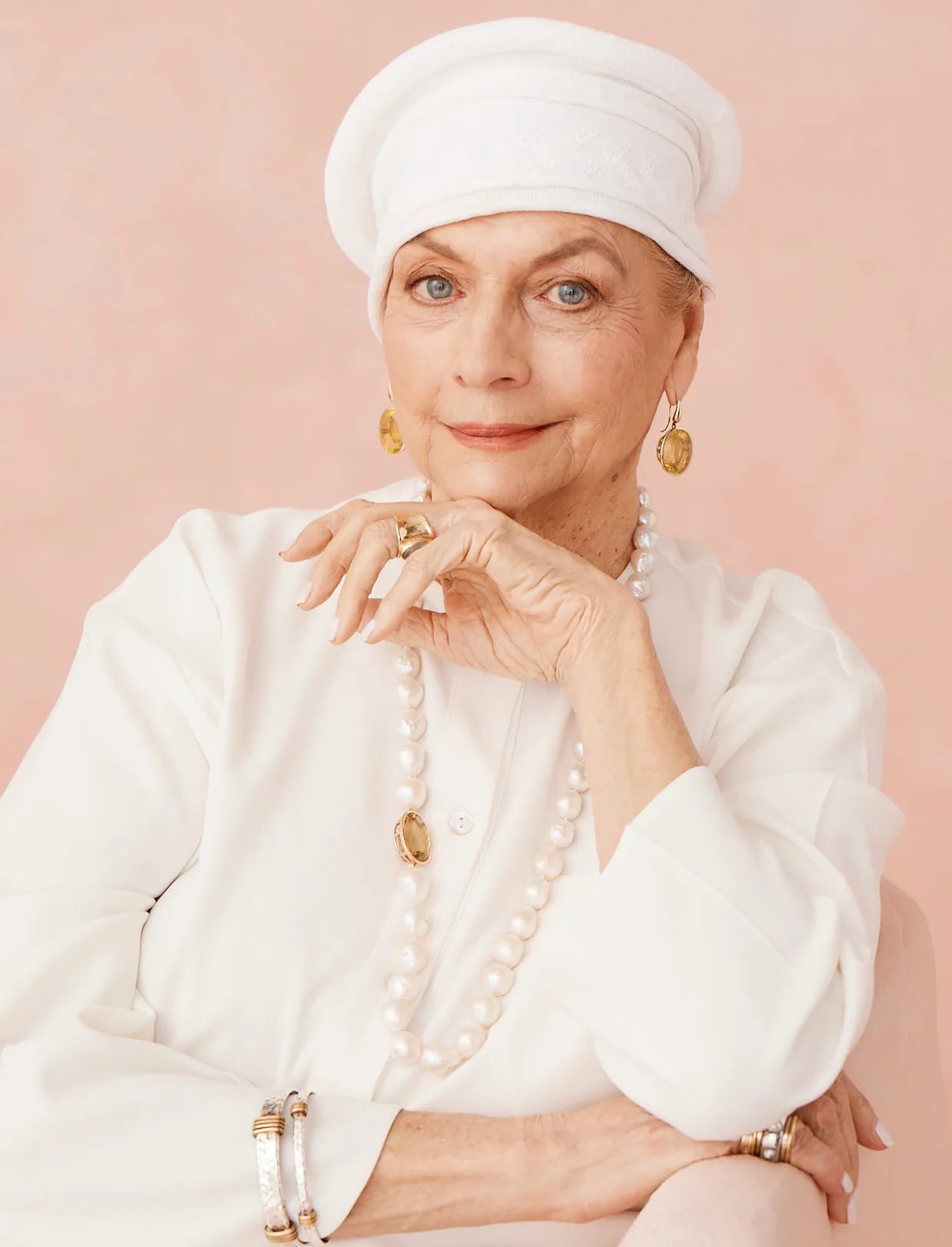 Maggie Tabberer sitting for a photo shoot for The Weekly's 90 Year special issue