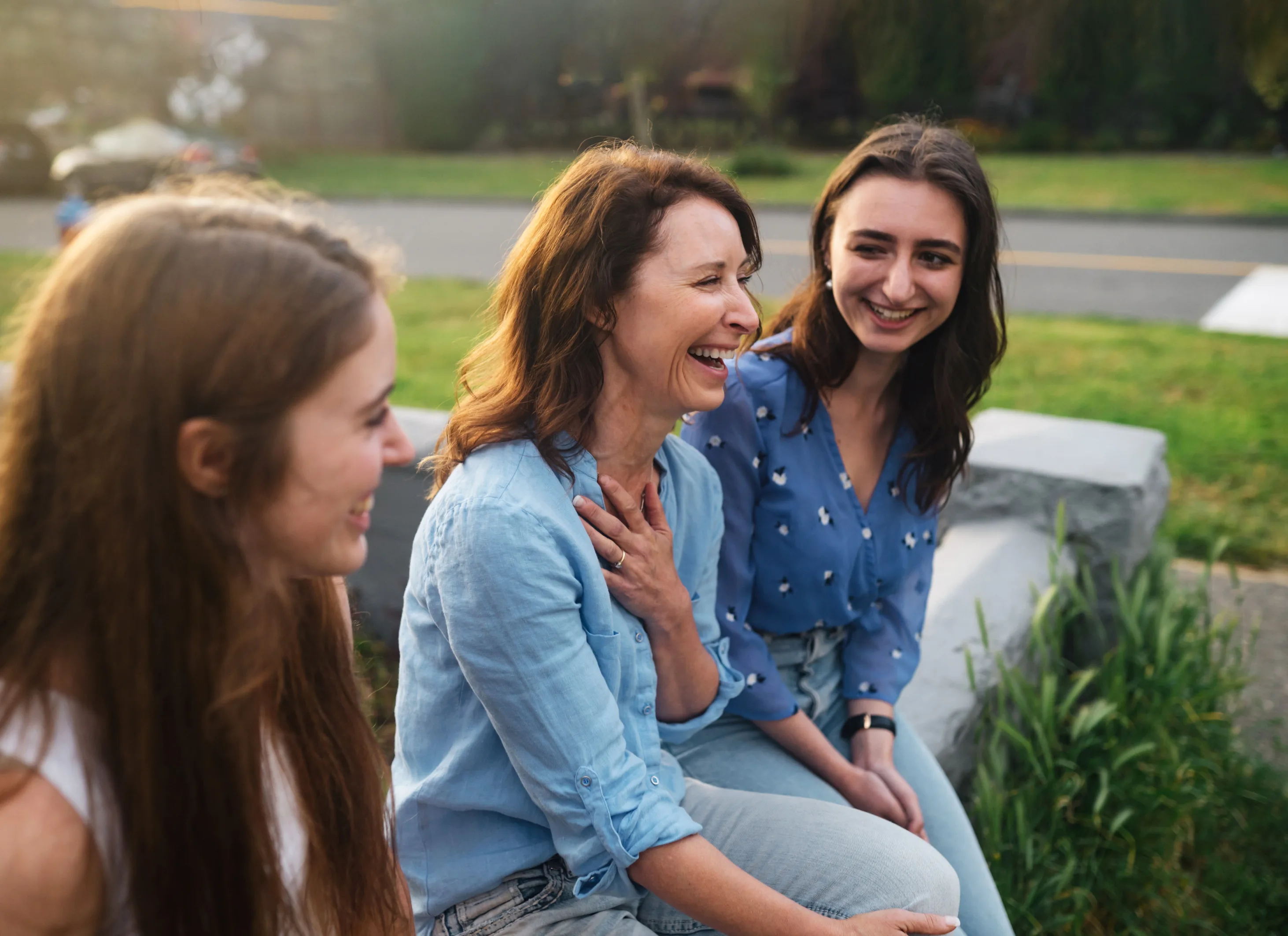 woman with two teenage girls