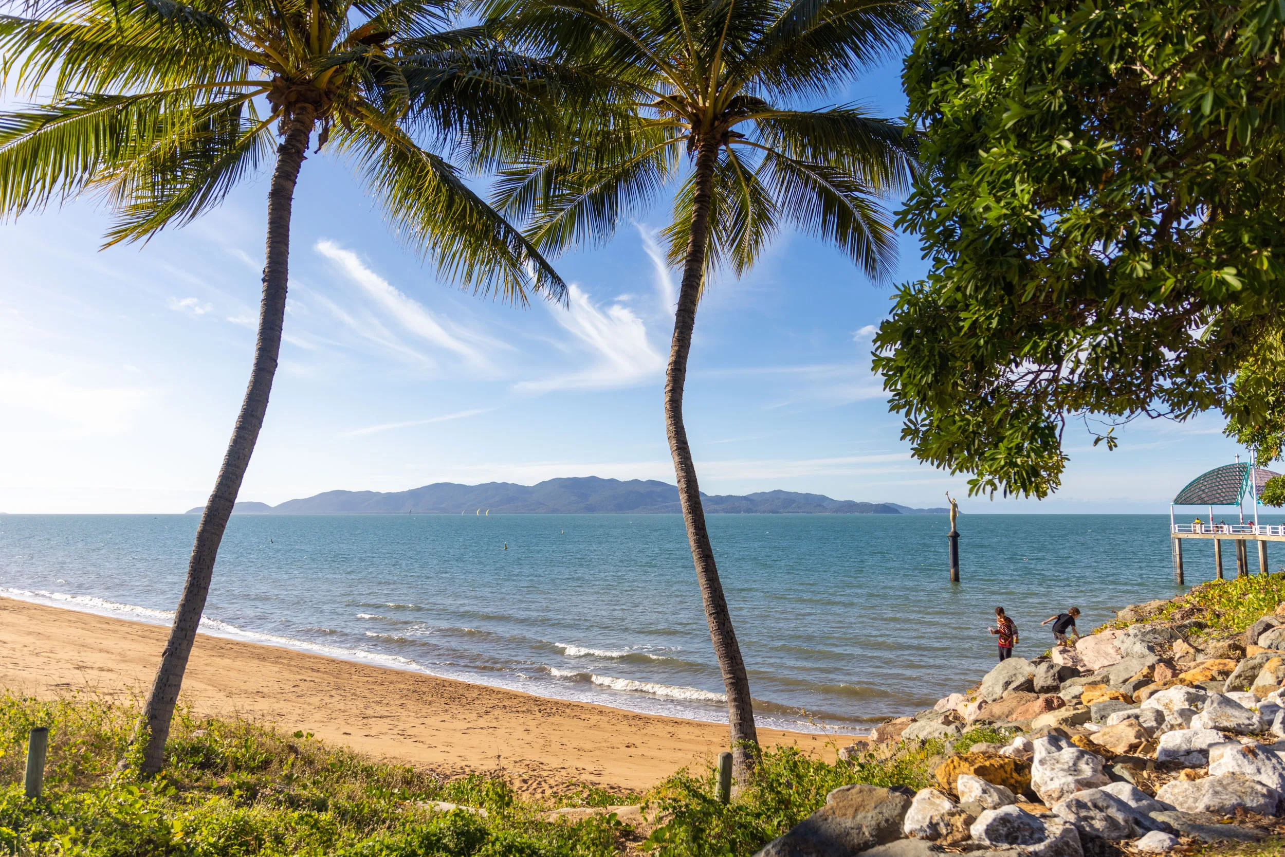 View of the beach from The Strand, Townsville