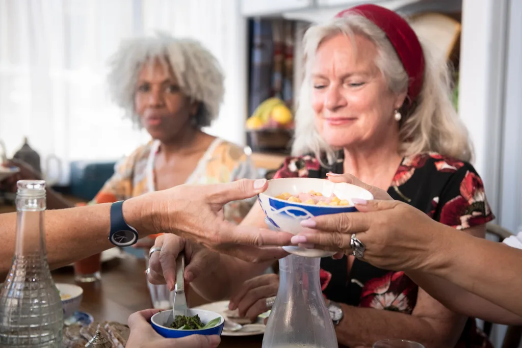 All homemade and organic food and drink: gazpacho, hummus, pesto, olive tapenade, beer bread, almond milk and a great variety of bottles, cups and plates, all vintage finds by the owner.