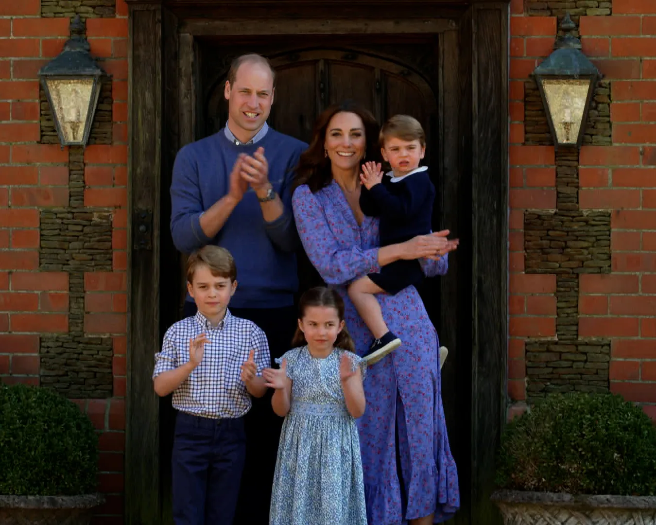 Prince William, Princess Catherine and their three children George, Charlotte and Louis.