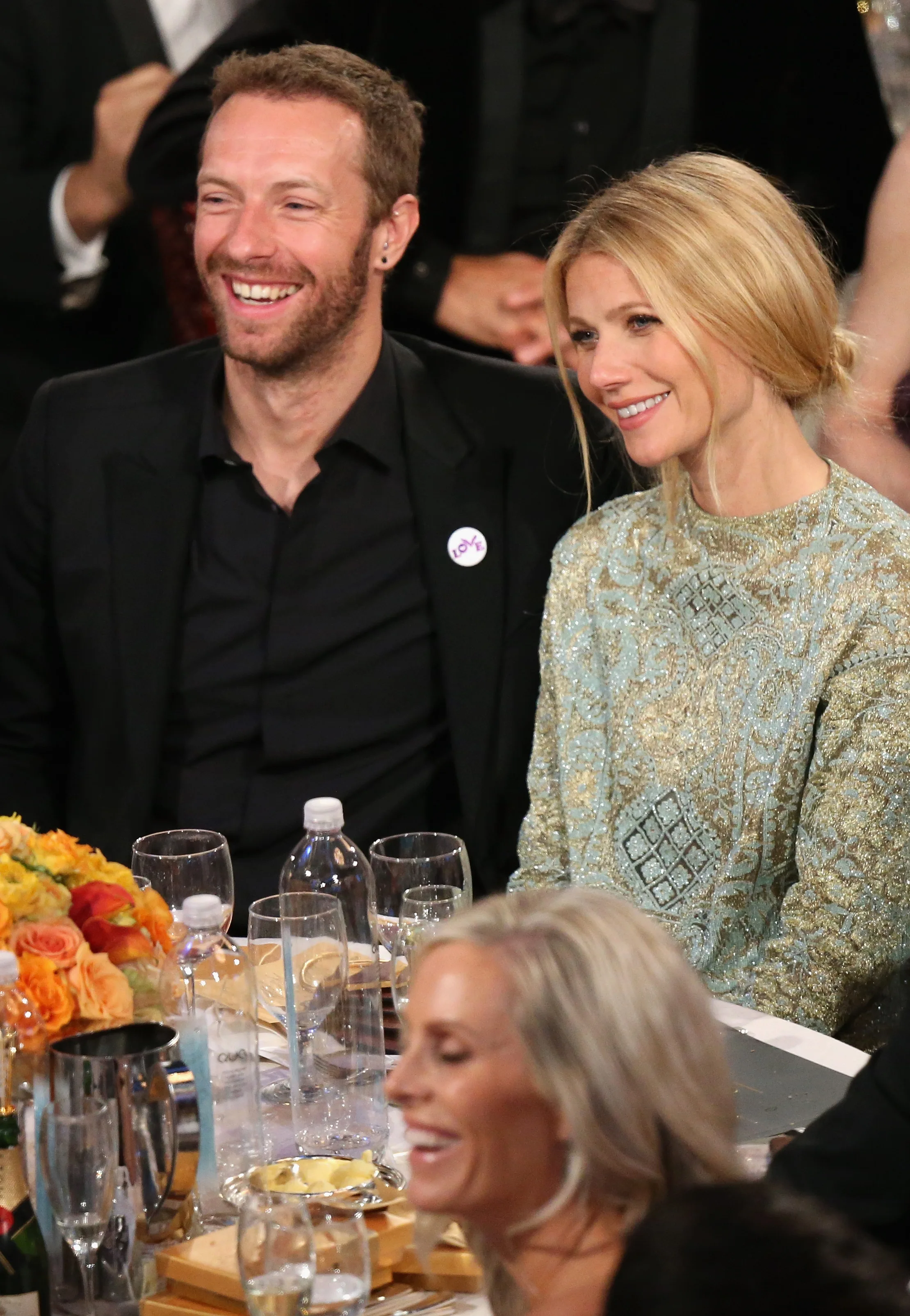 BEVERLY HILLS, CA - JANUARY 12: 71st ANNUAL GOLDEN GLOBE AWARDS -- Pictured: (l-r) Singer Chris Martin and actress Gwyneth Paltrow at the 71st Annual Golden Globe Awards held at the Beverly Hilton Hotel on January 12, 2014 -- (Photo by Christopher Polk/NBC/NBCU Photo Bank/NBC)