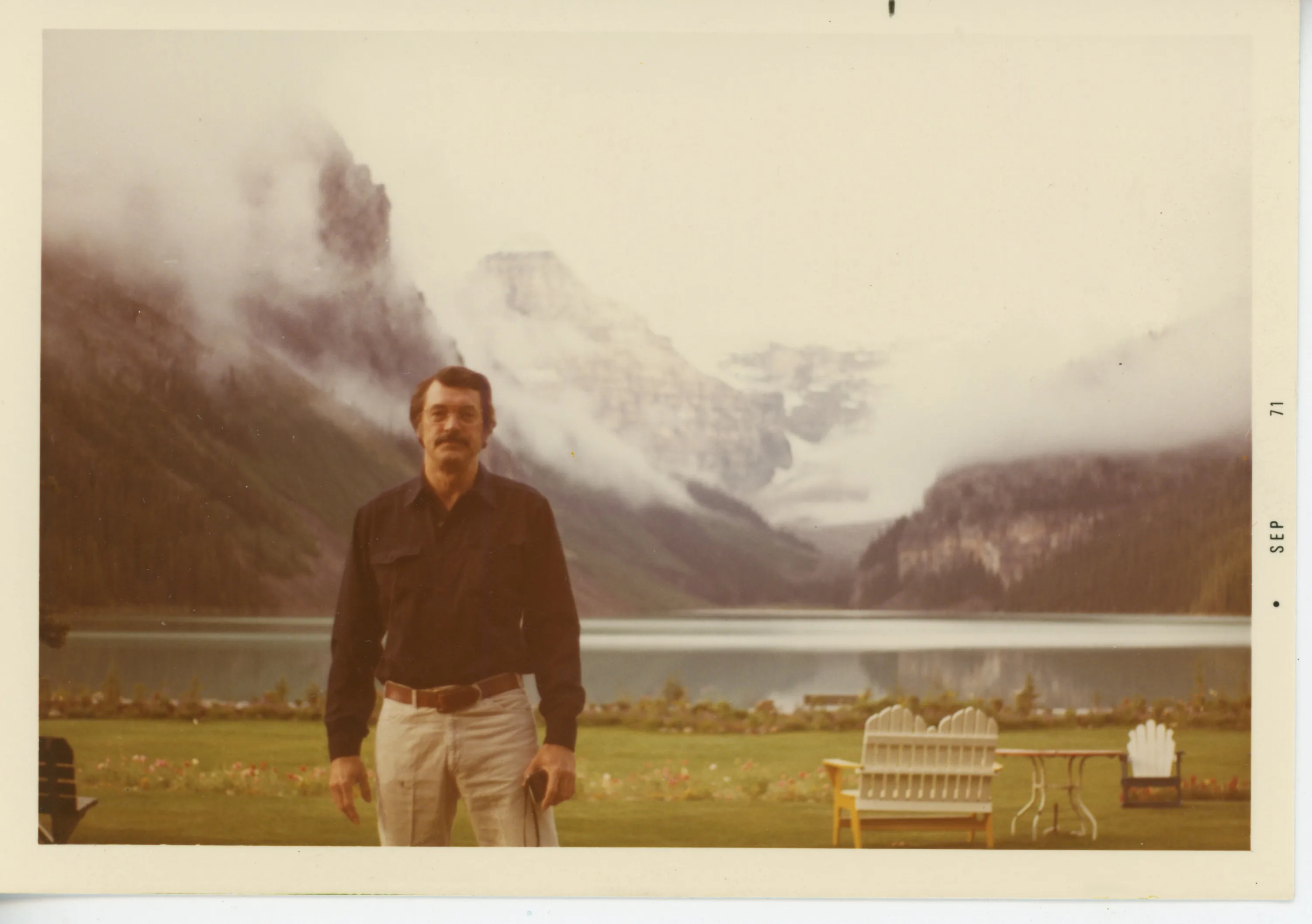 Rock Hudson on holidays at lake September 1971