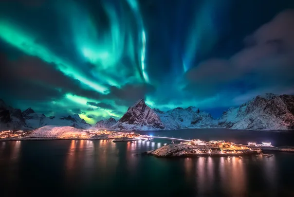 Tromsø, Norway, The Northern Lights, or aurora borealis.