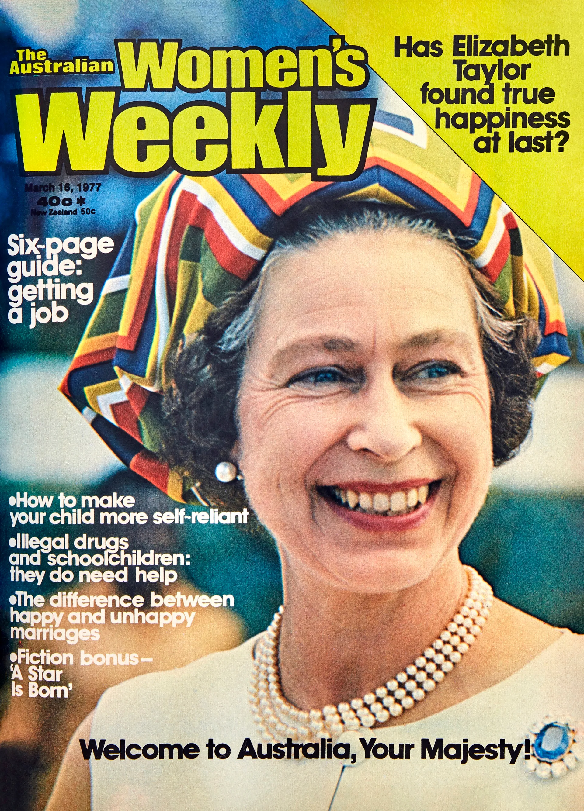 A cover of The Australian Women's Weekly from 1977 featuring the Queen