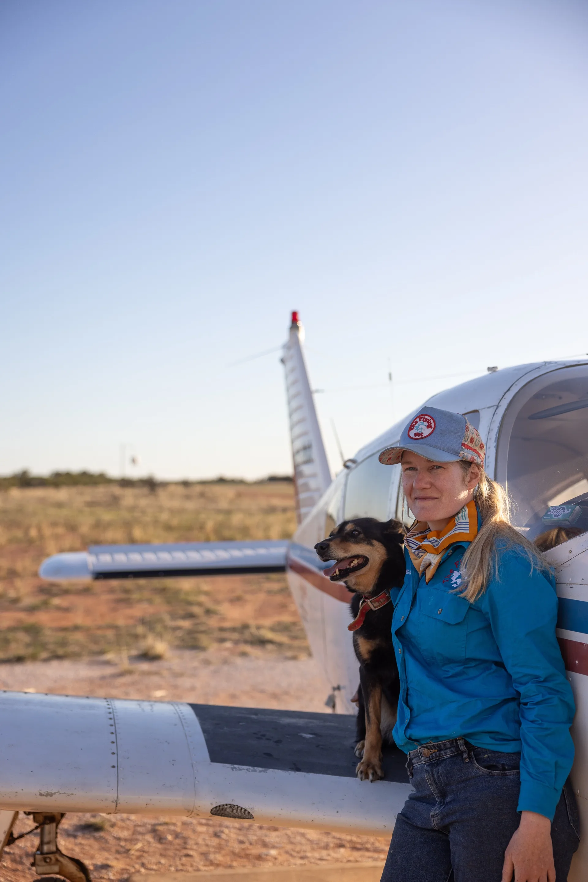 The flying vet Ameliah Scott and her dog