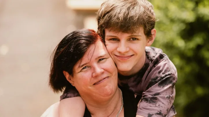 Kenny Davis 14 year old carer with mum for carer gateway