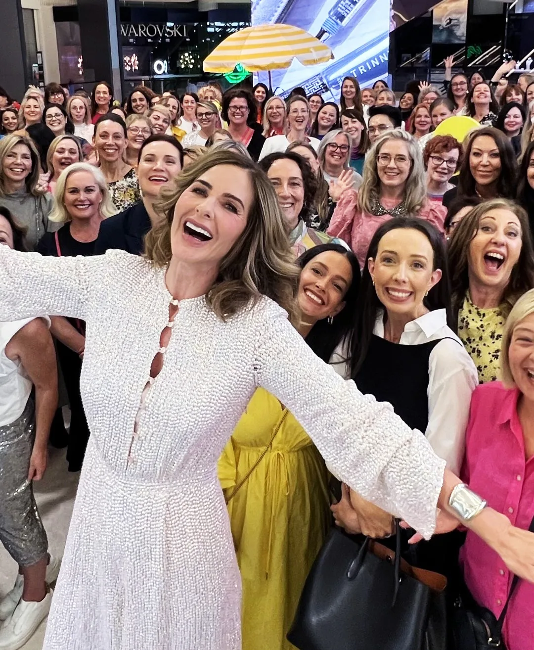 Trinny Woodall with fans 